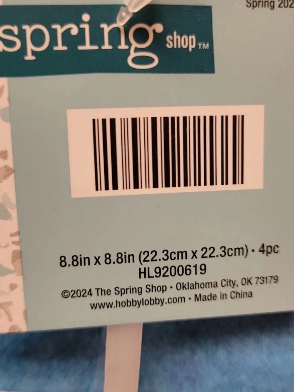 Hobby Lobby Blue Stripes Melamine Salad & Dinner Plates 4 Each Summer Watercolor